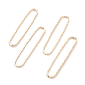 Brass Linking Rings, Long-Lasting Plated, Oval, Real 24K Gold Plated, 48x9.5x1mm, Inner Diameter: 45.5x7.5mm