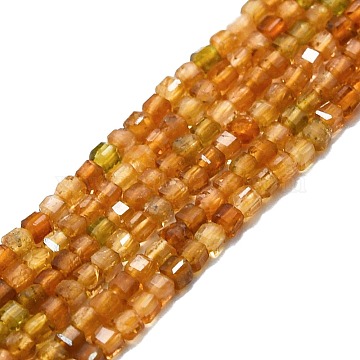 Natural Tourmaline Beads Strands, Faceted, Cube, 2x2x2mm, Hole: 0.6mm, about 182pcs/strand, 15.16''~15.55''(38.5~39.5cm)(G-P457-B01-02A)