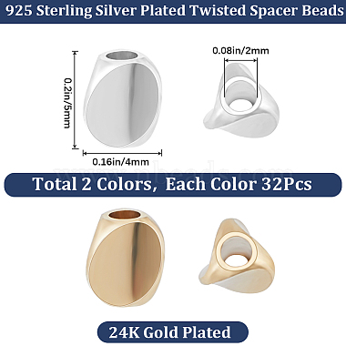 64pcs 2 couleurs perle en laiton(KK-CN0002-68)-2