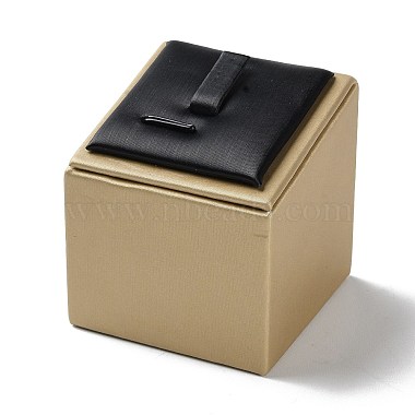 Wood Coverd with PU Leather Ring Display Pedestals(ODIS-C010-02)-2