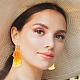 10 Pairs 10 Colors Multi-layer Cotton Tassel Dangle Earrings(EJEW-AN0001-67)-4