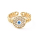 Real 18K Gold Plated Brass Micro Pave Cubic Zirconia Open Rings(RJEW-J017-VC281)-2