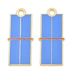 Alloy Enamel Pendants, Cadmium Free & Lead Free, Sports Themes, Golden, 35x15.5x1mm, Hole: 2.5mm(FIND-I065-01H-G)