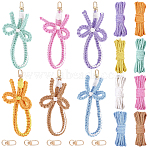 DIY Jewelry Making Kits, Including 50M 8 Colors Cotton String Threads for Crafts Knitting Making, with 6Pcs Alloy Swivel Clasps, Mixed Color, 3mm(KNIT-SC0001-08)