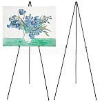 2Pcs Foldable Iron Display Easels for Photo, Black, 70~110cm(ODIS-WH0030-349)