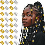 300Pcs 2 Colors Aluminum Dreadlocks Beads Hair Decoration, Hair Coil Cuffs, Golden & Silver, 9x8mm, Hole: 7mm, 150pcs/color(ALUM-PA0001-02)