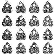 20Pcs 4 Styles Tibetan Style Alloy Pendants, Heart with Cat Pattern, Antique Silver, 26x22x1.5mm, Hole: 2mm, 5pcs/style(TIBEP-CJ0003-36)