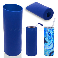 Silicone Cup Sleeve, Column, Blue, 80x205mm, Hole: 31mm, Inner Diameter: 75mm(AJEW-WH0244-02A)