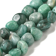 Natural Amazonite Beads Strands, Nuggets, Tumbled Stone, 8.5~11.5x8~11x8~10mm, Hole: 1.1mm, about 36~42pcs/strand, 15.55~15.94''(39.5~40.5cm)(G-B078-D10-02)