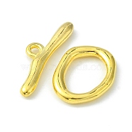 Alloy Toggle Clasps, Cadmium Free & Nickel Free & Lead Free, Golden, Size: Oval: about 16mm wide, 21mm long, 3mm thick, Bar: about 9mm wide, 29mm long, hole: 2mm(X-PALLOY-G014-G)