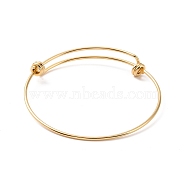 201 Stainless Steel Wire Wrap Extensible Bangle for Women, Golden, Inner Diameter: 2-1/2 inch(6.2cm)(BJEW-P285-04G)