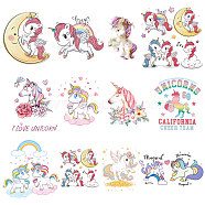 13Pcs 13 Style Horse Iron on Patches Heat Transfer Stickers, Cartoon Applique Patches for DIY Kids Garment Accessories, Horse Pattern, 1pc/style(DIY-CN0001-70)