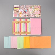 DIY Teachers' Day Theme Envelope & Card Kids Craft Kits, including Envelope, Paperboard and Rectangle Confetti, Ribbon, Imitation Pearl Beads, Resin Rhinestone and Paper Accessories, Mixed Color, Envelope: 122~125x176~180x0.3mm(DIY-WH0308-164)