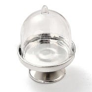 Transparent Plastic Candy Packing Box, with Cap, for Wedding Candy/Cake Disply, Silver, 5.8x7.7cm, Inner Diameter: 5cm(DIY-B028-02P)