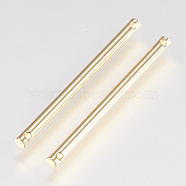 Brass Links connectors, Bar, Real 18K Gold Plated, 35x2mm, Hole: 1mm(X-KK-K215-35G)