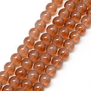 Baking Painted Glass Beads Strands, Imitation Opalite, Round, Chocolate, 6mm, Hole: 1.3~1.6mm, about 133pcs/strand, 31.4 inch(X-DGLA-Q023-6mm-DB22)