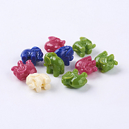 Opaque Resin Beads, Elephant, Mixed Color, 11x14x8mm, Hole: 1.2mm(RESI-Q127-M)