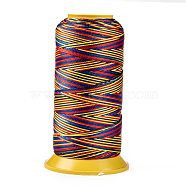 Segment Dyed Round Polyester Sewing Thread, for Hand & Machine Sewing, Tassel Embroidery, Colorful, 3-Ply 0.2mm, about 1000m/roll(OCOR-Z001-A-24)