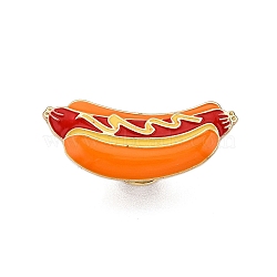 Food Series Enamel Pins, Alloy Brooches for Backpack Clothes, Hot Dog, 14x33.5mm(JEWB-N001-22A-G)