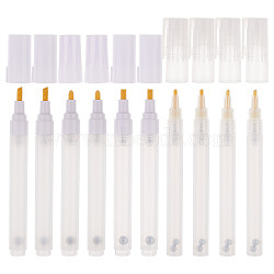 10Pcs 2 Style Empty Refill Paint Marker, Blank Refillable Paint Pens, Fill with Your Own Art Ink and Watercolor, White, 141~145x13~15mm, 2pcs/style(FIND-FG0001-72)