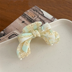 Cellulose Acetate & Iron Claw Hair Clips, Hair Accessories for Women & Girls, Bowknot, Pale Goldenrod, 56x91x55mm(AJEW-K047-02F)