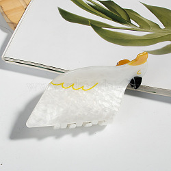 Bird Shape PVC Claw Hair Clips, DIY Hair Accessories, Seashell Color, 52x80x35mm(WG10612-02)
