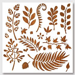 PET Hollow Out Drawing Painting Stencils, for DIY Scrapbook, Photo Album, Leaf Pattern, 300x300mm(DIY-WH0405-0013)