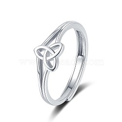 Adjustable Brass Rings, Jewely for Women, Triangle, Platinum, US Size 8(18.1mm)(PW-WG38627-01)