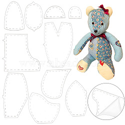 BENECREAT 1 Set Acrylic Patchwork Templates, for Bear Doll Making, Clear, 43~105x26~78x2mm, 10pcs/set(DIY-BC0012-65A)