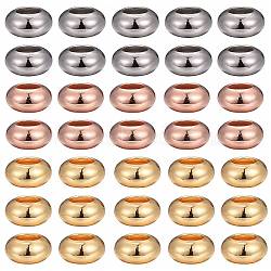 30Pcs 3 Colors Brass Spacer Beads, Rondelle, Mixed Color, 8x4mm, Hole: 4mm, 10pcs/color(KK-LS0001-01)