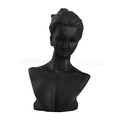 Stereoscopic Plastic Jewelry Necklace Display Busts, Black, 200x130mm(NDIS-N003-01)