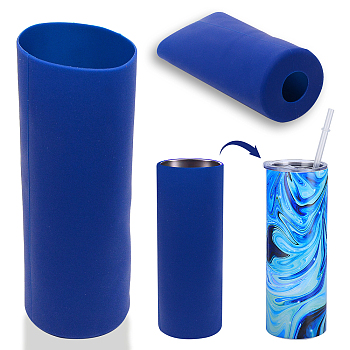 Silicone Cup Sleeve, Column, Blue, 80x205mm, Hole: 31mm, Inner Diameter: 75mm