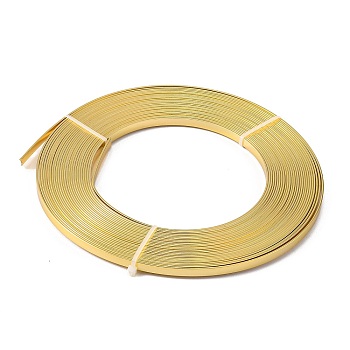 Aluminum Wire, Bendable Metal Craft Wire, Flat Craft Wire, Bezel Strip Wire for Cabochons Jewelry Making, Gold, 5x1mm, about 32.8 Feet(10m)/roll