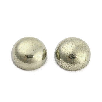 Natural Pyrite Cabochons, Half Round/Dome, 6x3mm