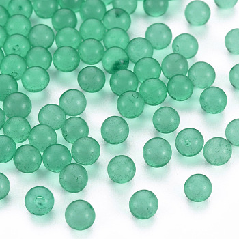 Transparent Acrylic Beads, No Hole, Round, Medium Aquamarine, 3.5mm, about 17000pcs/500g