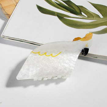 Bird Shape PVC Claw Hair Clips, DIY Hair Accessories, Seashell Color, 52x80x35mm