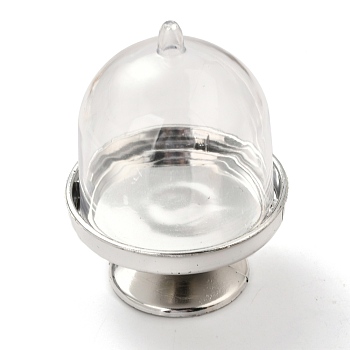 Transparent Plastic Candy Packing Box, with Cap, for Wedding Candy/Cake Disply, Silver, 5.8x7.7cm, Inner Diameter: 5cm