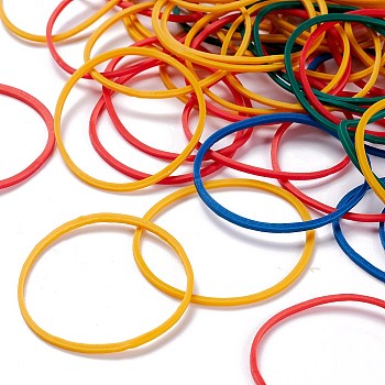 Office Elastic Rubber Ring, Rubber Bands, Mixed Color, 38cm