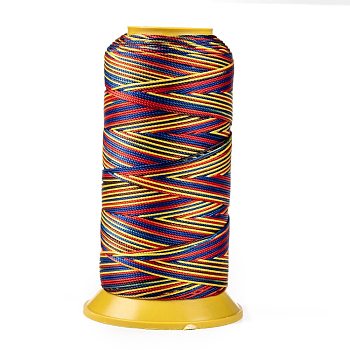 Segment Dyed Round Polyester Sewing Thread, for Hand & Machine Sewing, Tassel Embroidery, Colorful, 3-Ply 0.2mm, about 1000m/roll