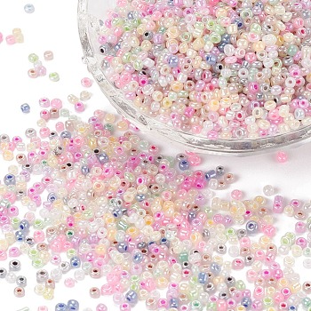 Glass Seed Beads, Ceylon, Round, Mixed Color, 2mm, Hole: 1mm, about 30000pcs/pound