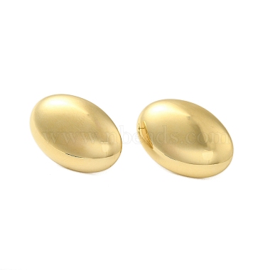 304 Stainless Steel Oval Stud Earrings for Women(EJEW-U020-22G)-2