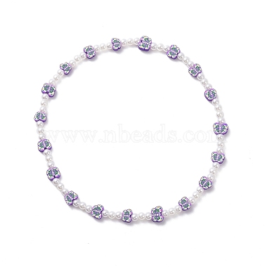 Cute Polymer Clay & ABS Plastic Pearl Beaded Necklace & Stretch Bracelet(SJEW-JS01267)-6