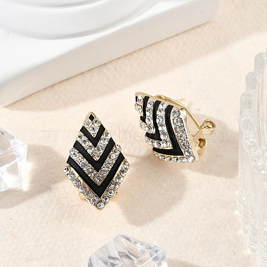 Brass Rhinestone Stud Earrings(EJEW-P301-02G)-4