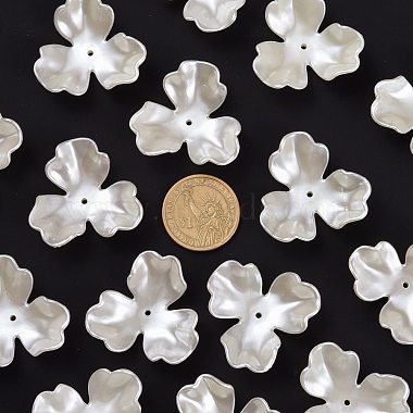 3-Petal Flower ABS Plastic Imitation Pearl Bead Caps(OACR-R016-05)-3