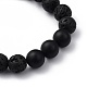 Natural Black Agate(Dyed) & Lava Rock Beaded Stretch Bracelets(BJEW-JB05415-01)-2