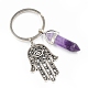 Natural Amethyst Pendant Keychains(RELI-PW0001-075O)-1