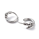 304 Stainless Steel Skull Hoop Earrings for Men Women(EJEW-F312-03AS)-2