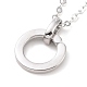 Black Enamel Ring Pendant Necklace(NJEW-G073-05A-P)-2