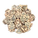 Unfinished Wooden Cutouts, Cupcake, DIY Craft Supplies, PapayaWhip, 27.5~30x22.5~26.5x2.5mm, about 50pcs/bag(WD-CBACC5B-25)
