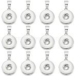 16Pcs Alloy Pendants, Button Noosa Charms, Platinum, 21.5x19x5.5mm, Hole: 5.5x8mm(FIND-SP0003-40)